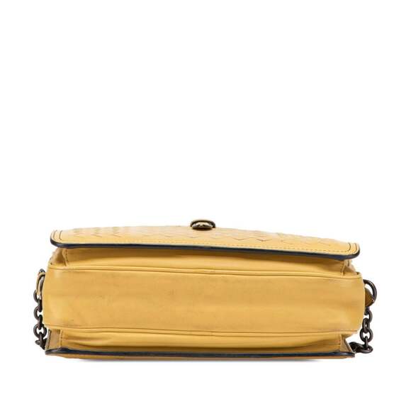 BOTTEGA VENETA Yellow Leather Intrecciato Shoulder Bag
